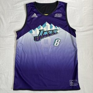 Utah Jr. Jazz #8 Jersey Adidas Men's Small  Purple Black Reversible‎